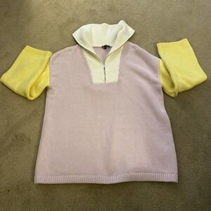 EXPRESS WOMEN'S COLOR BLOCK HALF-ZIP SWEATER SIZE S‎